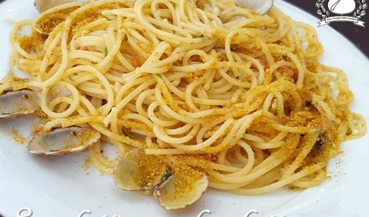 Spaghetti with clams and bottarga